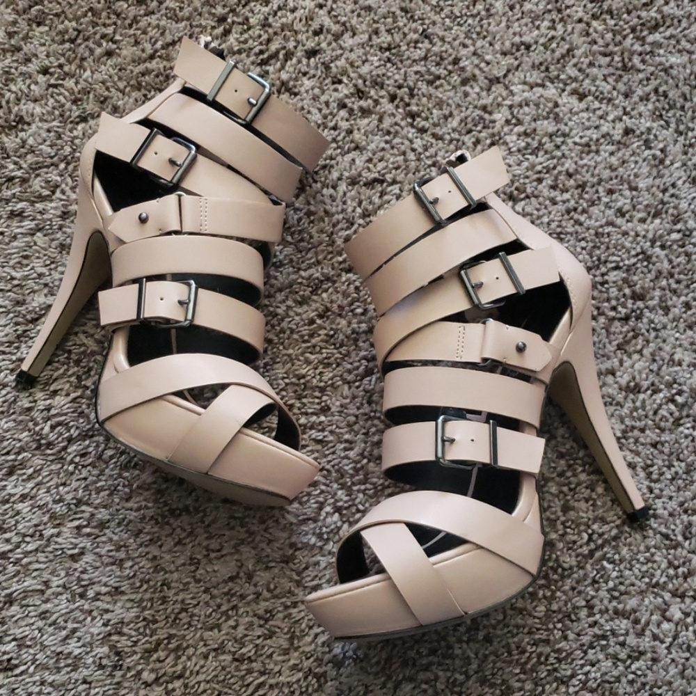 High heel strappy booties